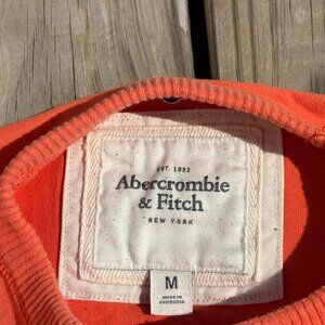 Abercrombie Long Sleeve Orange Crew Y2K Clean Girl Athleisure Preppy Top M 3217